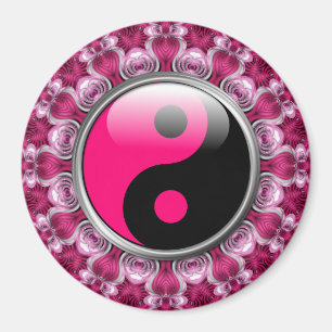 Imán Corazones Rosados Yin Yang