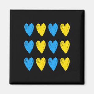 Imán Corazones Ucranianos Apoyan a Ucrania Bandera Azul