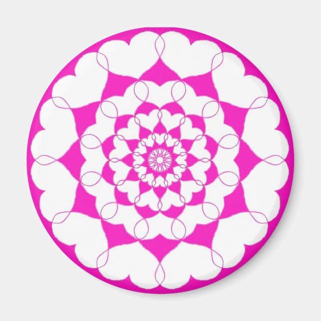 Imán Corazones unidos rosados (Frente)