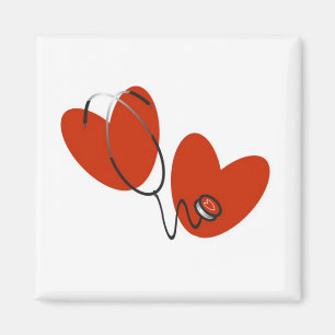 Imán Corazones y camisetas y regalos del estetoscopio