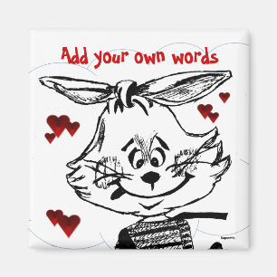 Imán Corazones y conejos personalizados