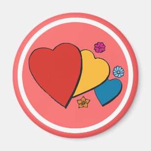 Imán Corazones y flores-