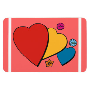 Imán Corazones y flores-