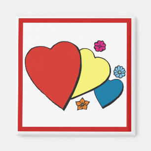 Imán Corazones y flores-