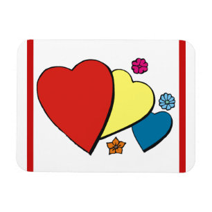 Imán Corazones y flores-