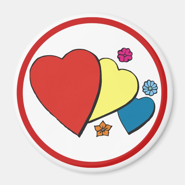 Imán Corazones y flores- (Frente)