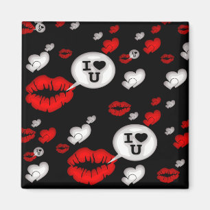 Imán Corazones Y Lips De Amor Rojo