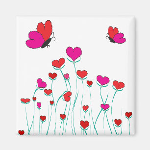 Imán Corazones y mariposas Valentine Love