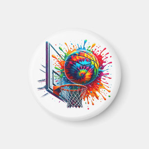 Imán Corbata De Baloncesto Colorida Tinte Color Salpica