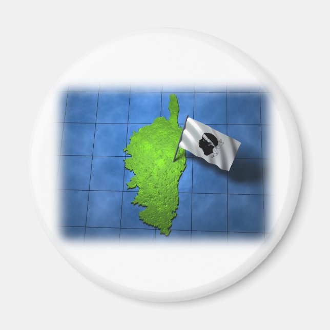 Imán Córcega con su propia bandera (Frente)