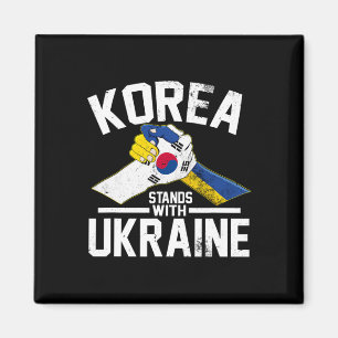 Imán Corea está con Ucrania Bandera coreana ucraniana T