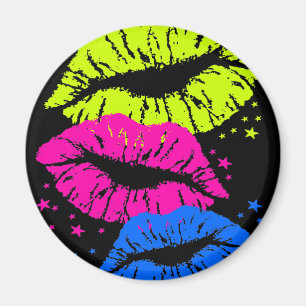 Imán Corey Tiger 80s Vintage Labios y Estrellas Besos