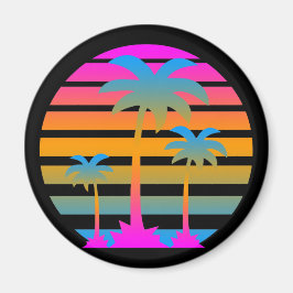 IMÁN COREY TIGER RETRO ATARDECER PALMERAS