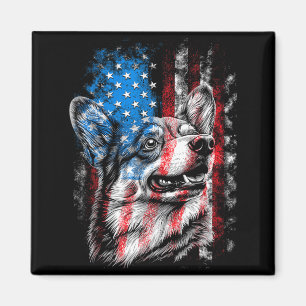 Imán Corgi 4 de julio Amante de los perros Hombres Muje