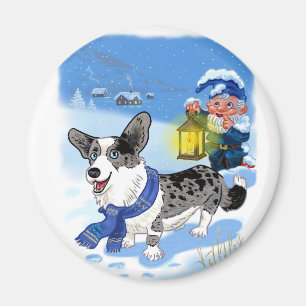 Imán Corgi blue merle