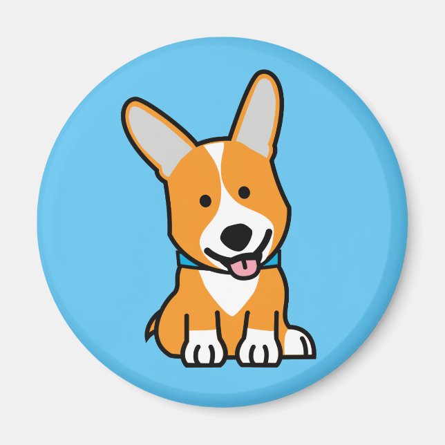Imán Corgi Corgis perro cachorro doggy feliz Pembroke W (Frente)