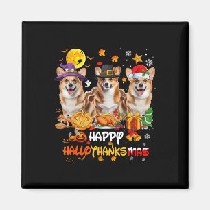 Imán Corgi Dog Happy Halloween Acción de Gracias Chris