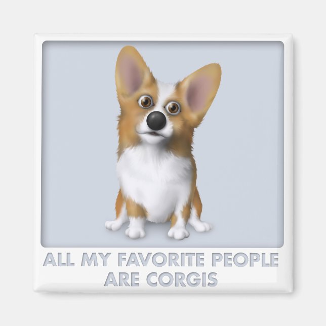 Imán Corgi galés 1 favorito (Frente)