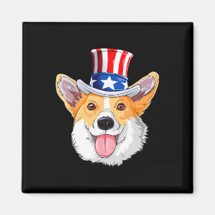 Imán Corgi Pet Perros 4 De Julio Hombres Bandera Estado