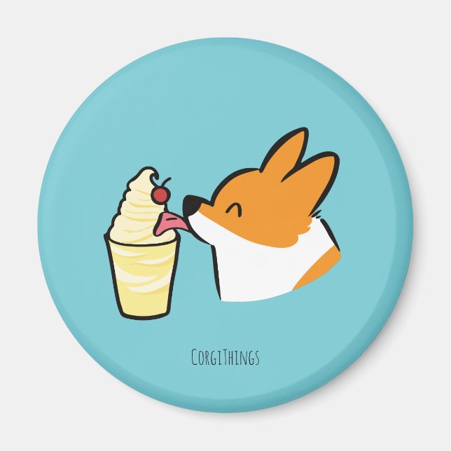 Imán Corgi Pineapple Dole Whip Magnet (Frente)