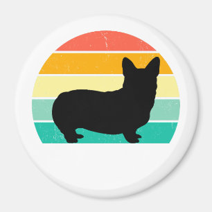 Imán Corgi retro Sunset