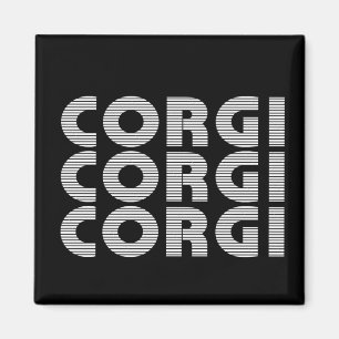 Imán Corgi Texto blanco moderno
