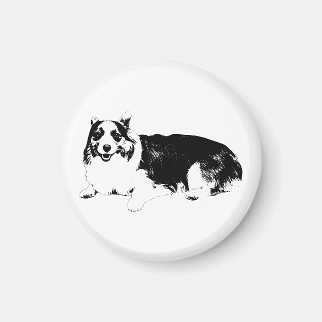 Imán Corgi Tranquilo Permanece Cerca (Frente)