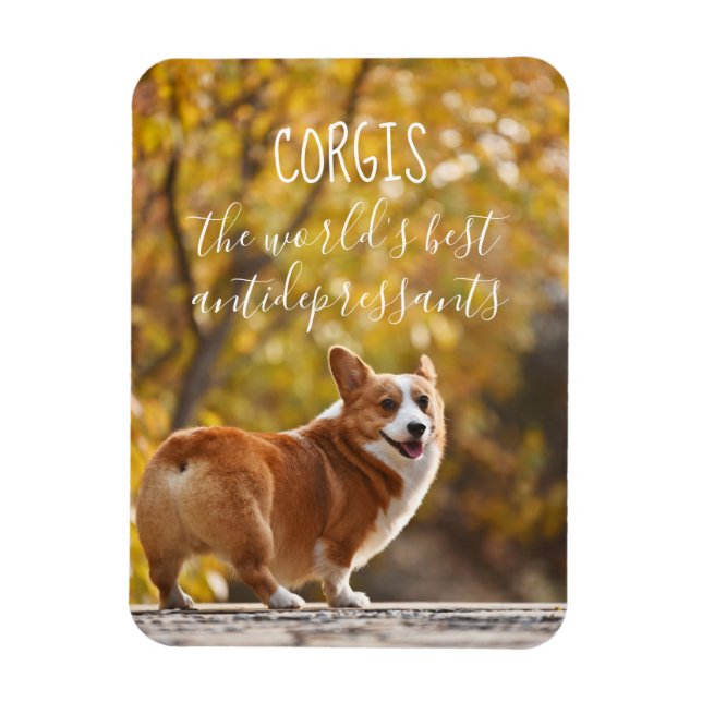 Imán Corgis Los mejores antidepresivos del mundo (Vertical)