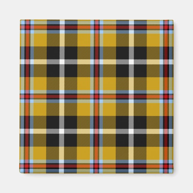 Imán Cornish National Tartan Yellow and Black Planteado (Frente)