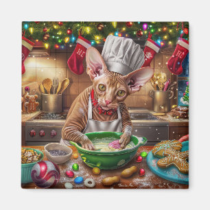 Imán Cornish Rex Hornear Navideño: Navidades Festivas