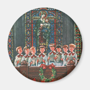 Imán Coro de niños cantando en la iglesia en Navidad vi