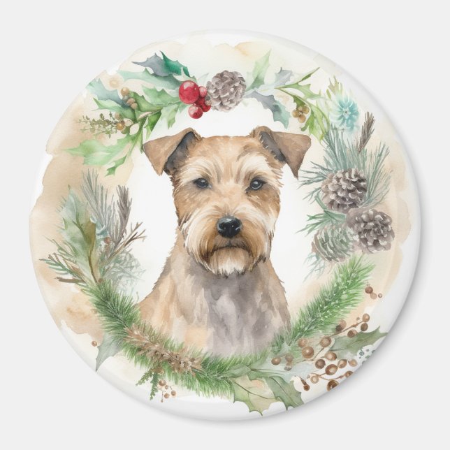 Imán Corona de Navidad de Terrier de la Bahía de Chesap (Frente)