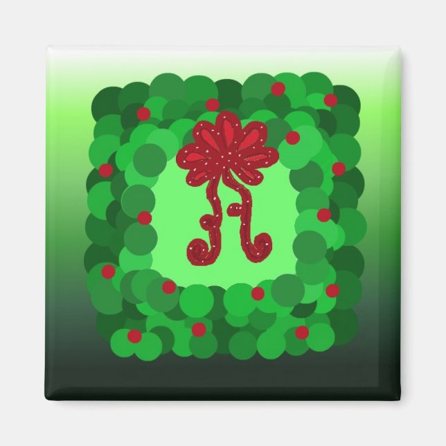 Imán Corona de Navidad elegante (Frente)