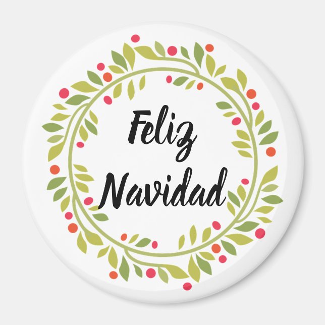 Imán Corona de Navidad Feliz Navidad Navidad (Frente)