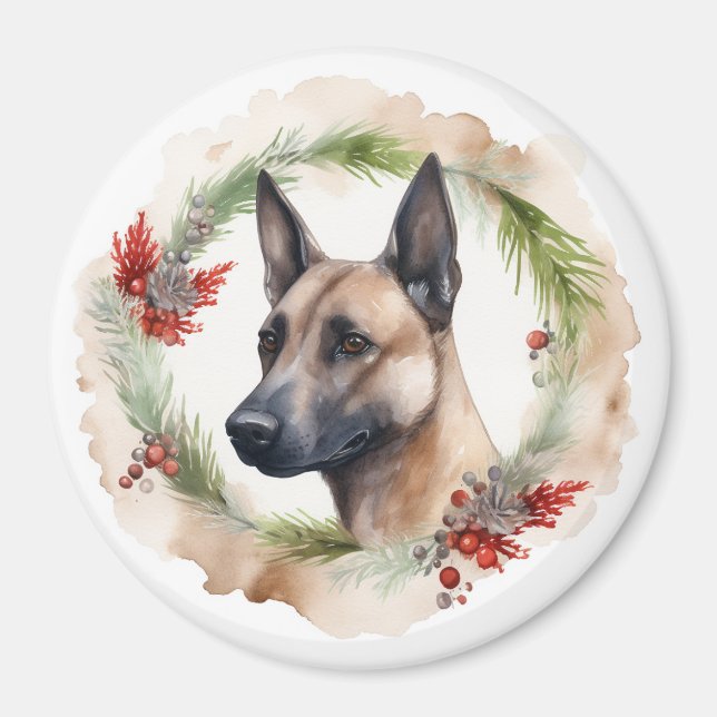 Imán Corona de Navidad festiva de Malinoi belga  (Frente)