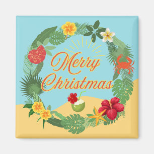 Imán Corona de Navidad Tropical