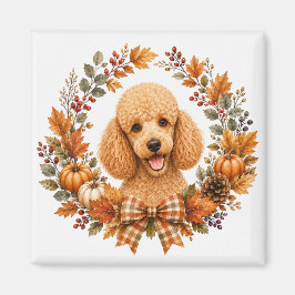 Imán Corona de otoño de Caniche