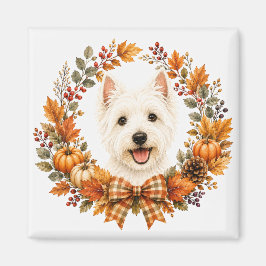 Imán Corona de Otoño Westie