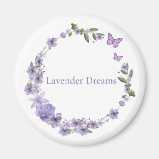 Imán Corona floral de lavanda Diseño botánico