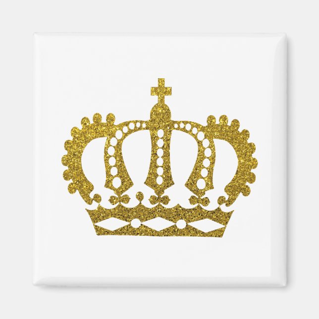 Imán Corona Purpurina de oro (Frente)