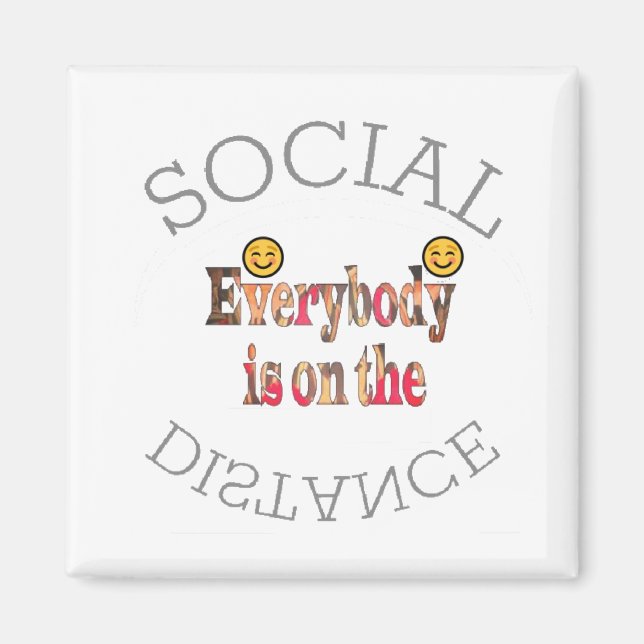 Imán Corona Virus Social Distance Sobreviviremos a COVI (Frente)