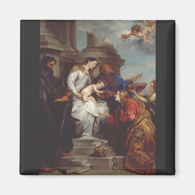 Imán Coronación de San Rosalia por Anthony van Dyck (Frente)