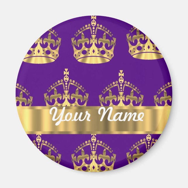 Imán Coronas de oro en morado (Frente)