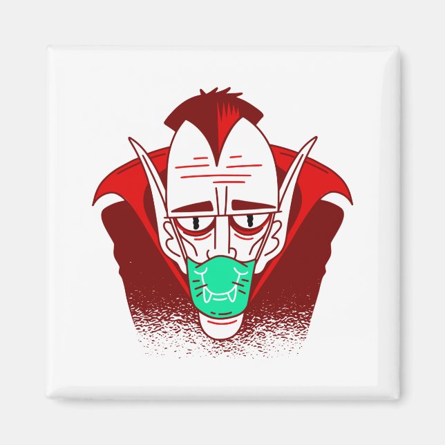 Imán coronavirus halloween máscara facial vampiro (Frente)