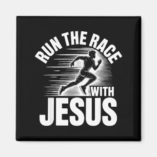 Imán Corre La Carrera Con Jesús Frase Motivacional 