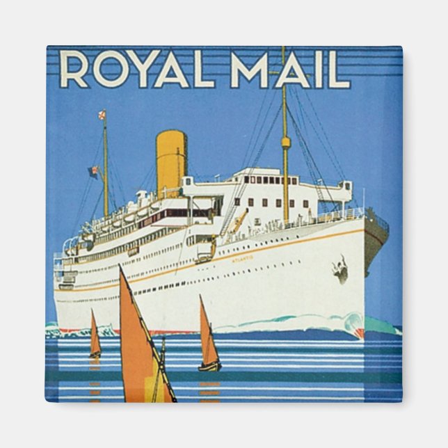 Imán Correo Real "Cruceros Atlantis" (Frente)