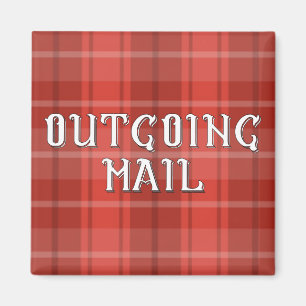 Imán Correo saliente de Red Plaid