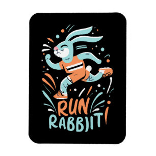 Imán correr conejo maratón corredor conejito lindo