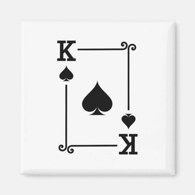 Imán Correspondencia de las tarjetas King Spades Suite  (Frente)