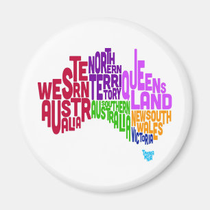 Imán Correspondencia de texto tipográfica de Australia